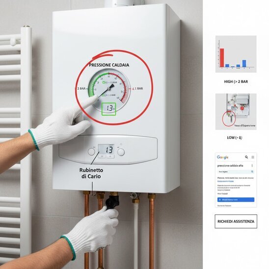 Manometro caldaia pressione ideale 1.3 bar verde