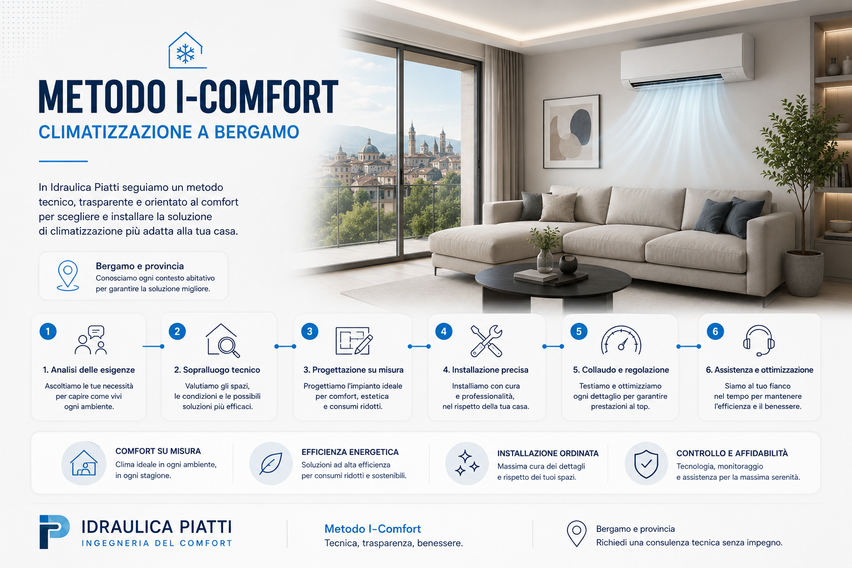 Metodo I-Comfort Idraulica Piatti per climatizzazione domestica a Bergamo