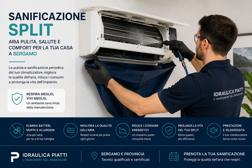 Pulizia e sanificazione split a Bergamo per migliorare la qualità dell’aria
