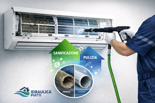 Tecnico Idraulica Piatti effettua sanificazione professionale di split a Bergamo