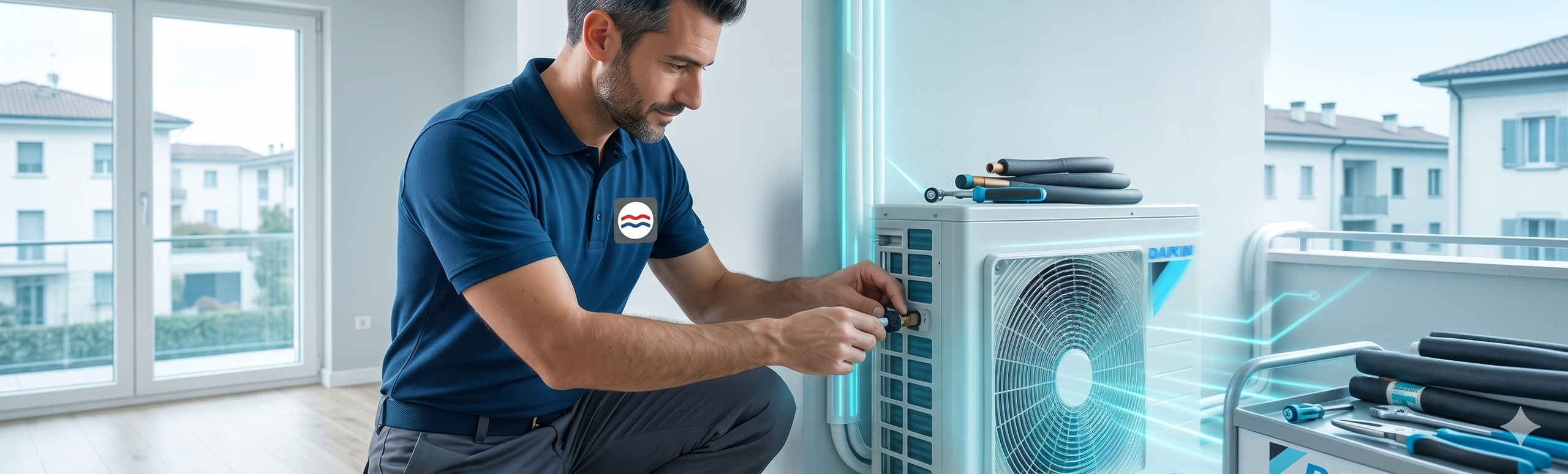 Tecnico Idraulica Piatti esegue diagnosi professionale su condizionatore che perde acqua a Bergamo