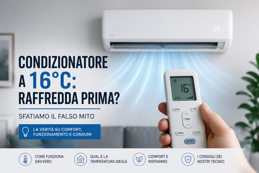 Mettere il climatizzatore a 16 gradi raffredda prima