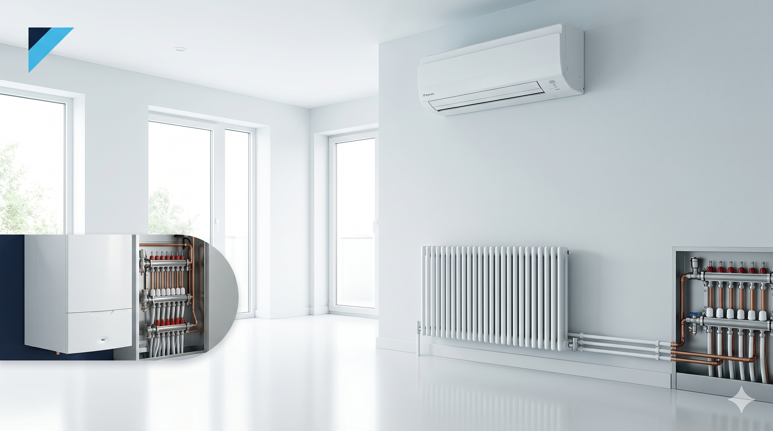 Daikin Hybrizone a Bergamo con radiatori e climatizzatori