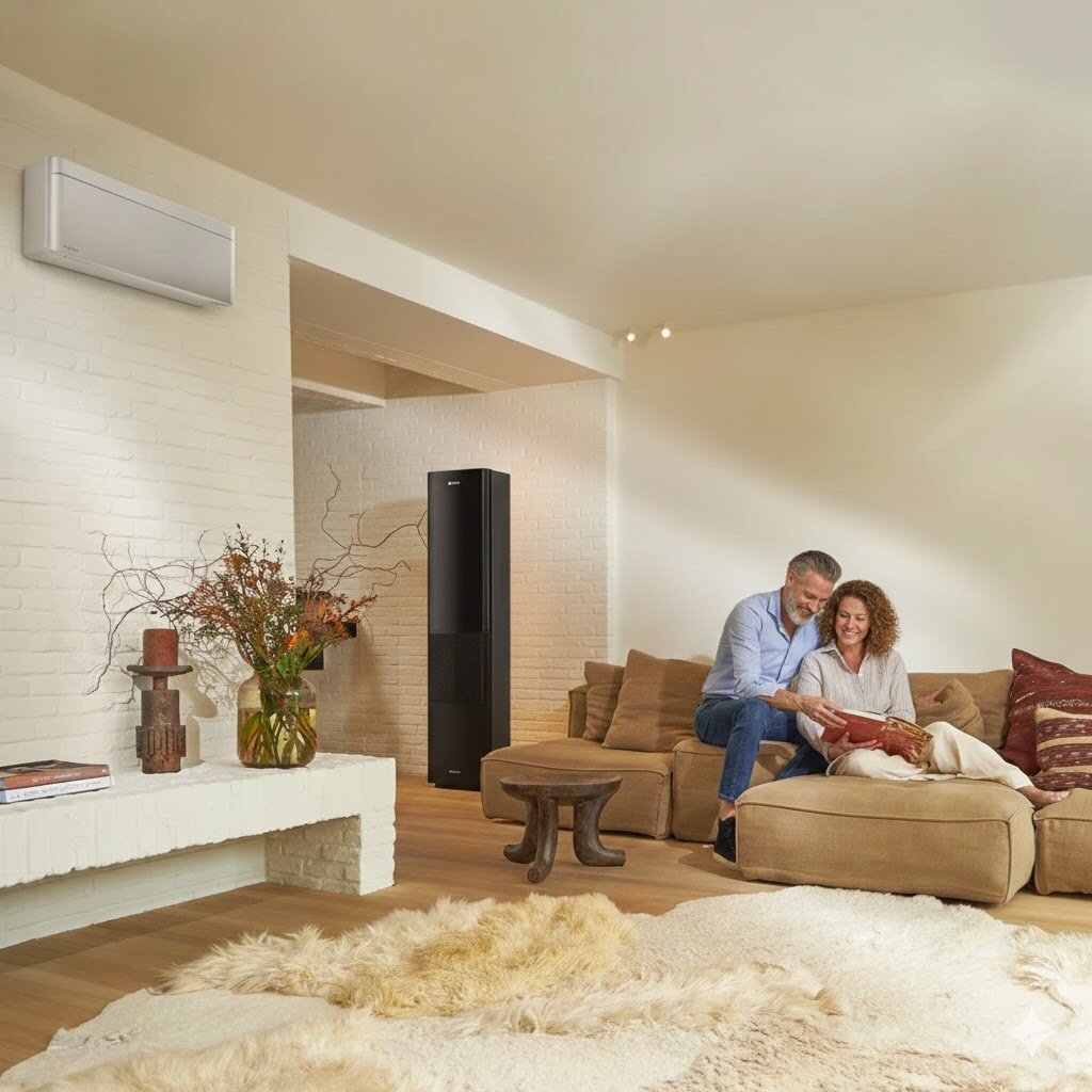 Unità interna Daikin Stylish compatta su parete chiara