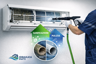 Tecnico Idraulica Piatti effettua sanificazione professionale di split a Bergamo
