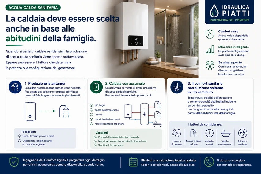 Produzione di acqua calda sanitaria con caldaia a condensazione