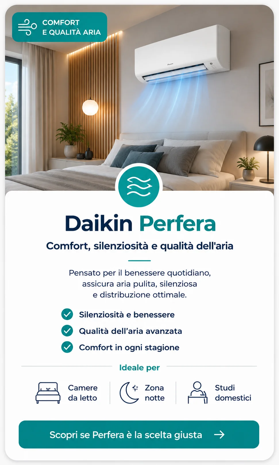 Daikin Perfera per comfort e silenziosità in zona notte