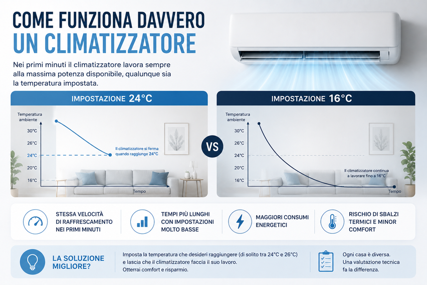 Come funziona un climatizzatore in modalità raffrescamento