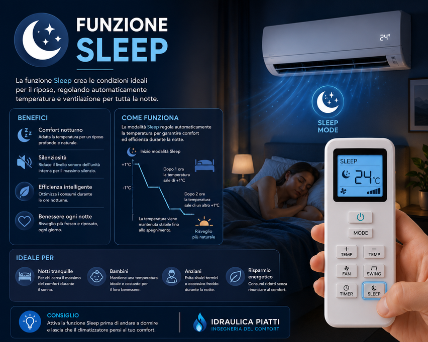 fuznione sleep condizionatore