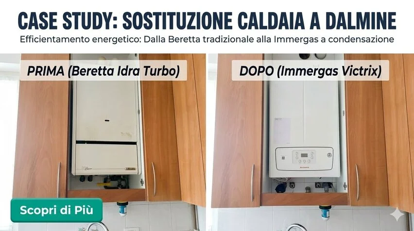 Installazione di caldaia realizzata da Idraulica Piatti a Dalmine