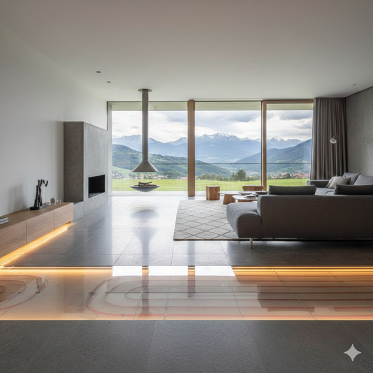 riscaldamento a pavimento in abitazione moderna a Bergamo