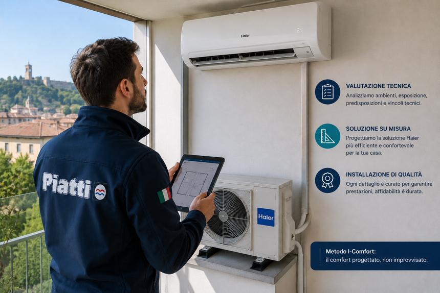 Sopralluogo tecnico per installazione condizionatori Haier a Bergamo